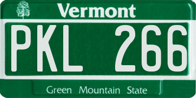 VT license plate PKL266