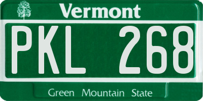 VT license plate PKL268