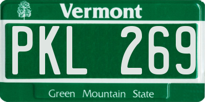 VT license plate PKL269