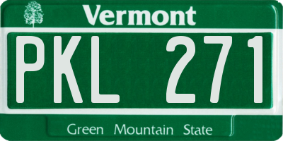VT license plate PKL271