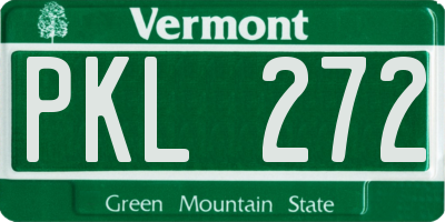 VT license plate PKL272