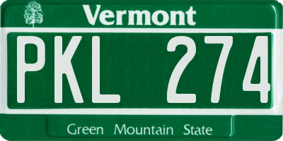 VT license plate PKL274