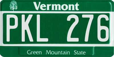 VT license plate PKL276