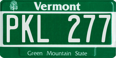 VT license plate PKL277