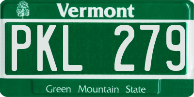 VT license plate PKL279