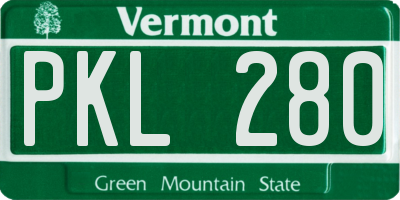 VT license plate PKL280