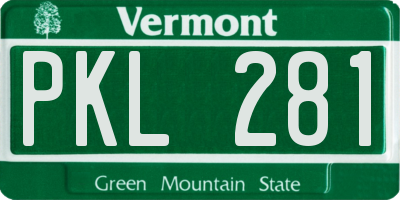 VT license plate PKL281