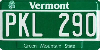 VT license plate PKL290