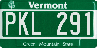 VT license plate PKL291