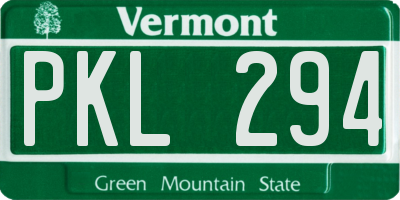VT license plate PKL294