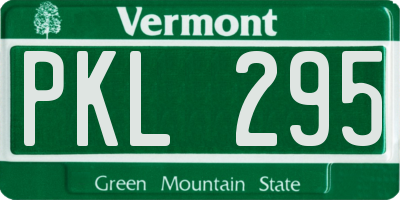 VT license plate PKL295