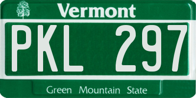 VT license plate PKL297