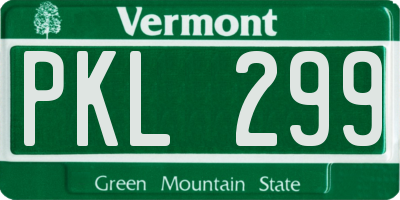 VT license plate PKL299