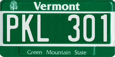 VT license plate PKL301