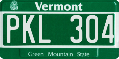 VT license plate PKL304