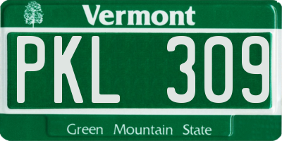 VT license plate PKL309