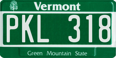 VT license plate PKL318