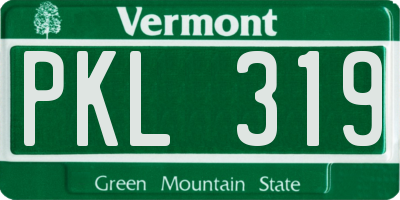 VT license plate PKL319