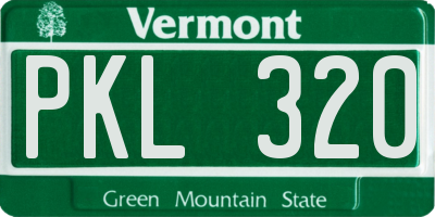 VT license plate PKL320