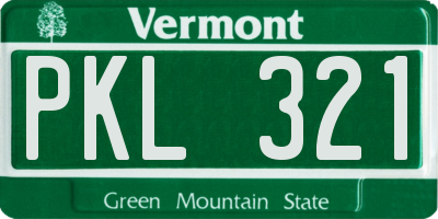 VT license plate PKL321