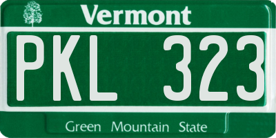 VT license plate PKL323