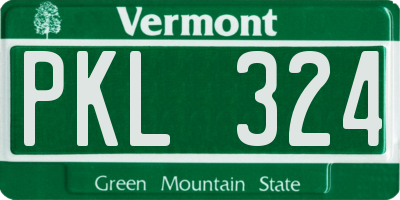 VT license plate PKL324