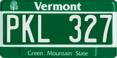 VT license plate PKL327
