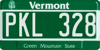VT license plate PKL328