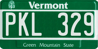 VT license plate PKL329