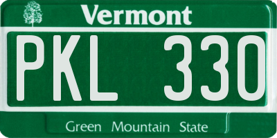 VT license plate PKL330
