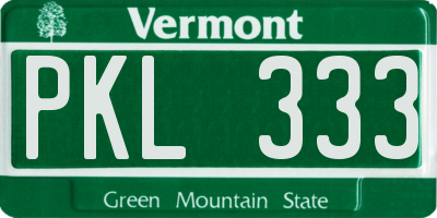 VT license plate PKL333