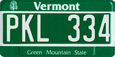 VT license plate PKL334