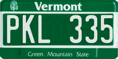 VT license plate PKL335