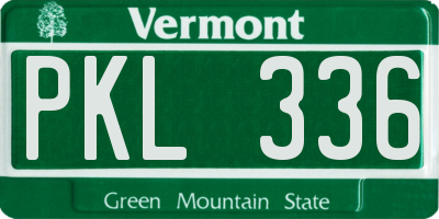 VT license plate PKL336