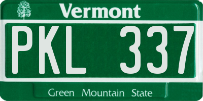VT license plate PKL337