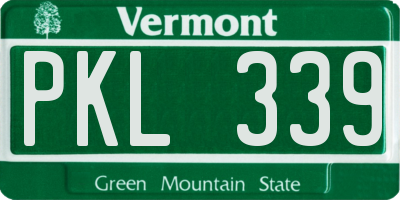 VT license plate PKL339