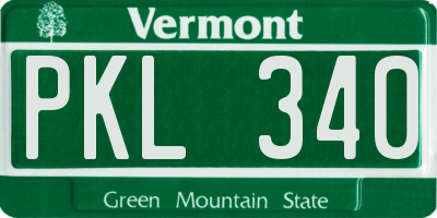 VT license plate PKL340