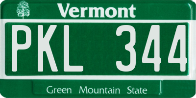 VT license plate PKL344