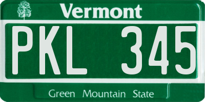 VT license plate PKL345
