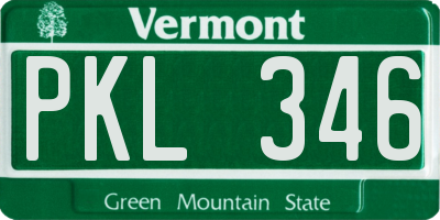 VT license plate PKL346
