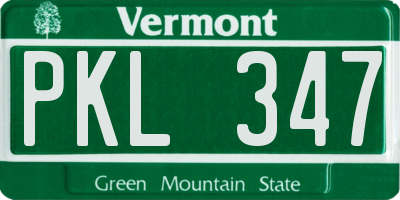 VT license plate PKL347