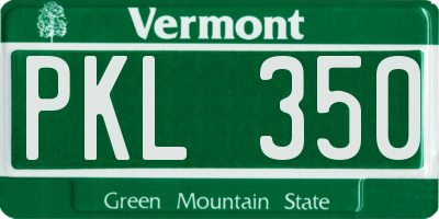 VT license plate PKL350