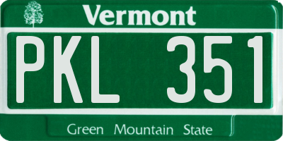 VT license plate PKL351