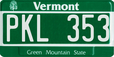 VT license plate PKL353
