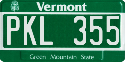 VT license plate PKL355