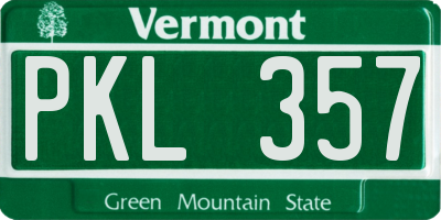 VT license plate PKL357