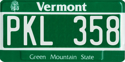 VT license plate PKL358