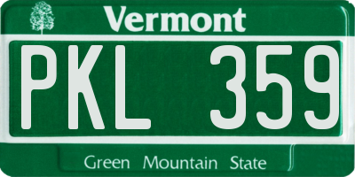VT license plate PKL359