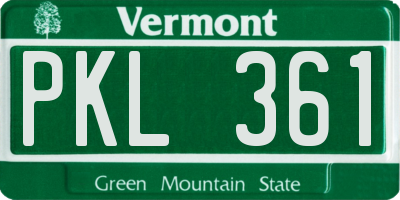 VT license plate PKL361