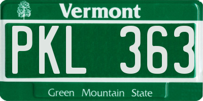 VT license plate PKL363